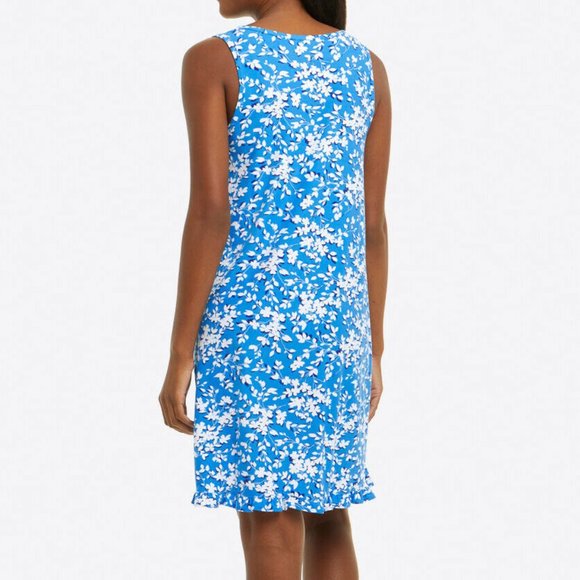 Draper James Ruffle Nightie in Blue Shadow Floral Size Small - Picture 2 of 8